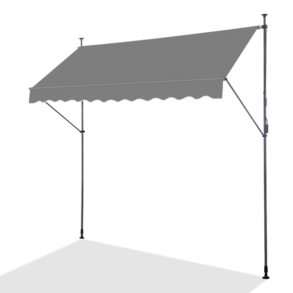 118.1"D x 47.2"W x(78.7 -118.1)"H Retractable Awning Grey