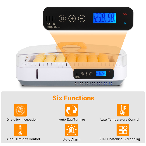 【Same model code：73539812】US 35 Egg Incubator with Automatic Egg Turning, Temperature and humidity Control, Water Alarm, Incubator for Hatching Eggs,Chickens,Ducks,Geese,Birds,pigeons and Quail Eggs