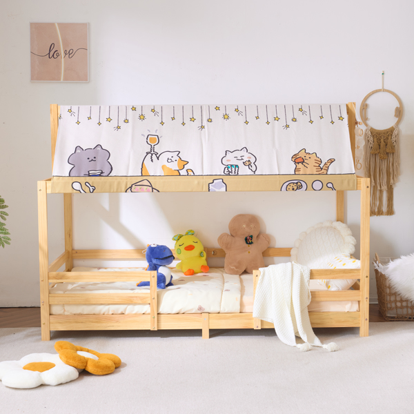 Canopy Roof Design White Painted Pine Children's Bed