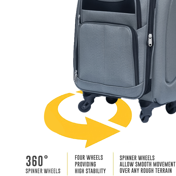行李箱两件套背包 灰色-7