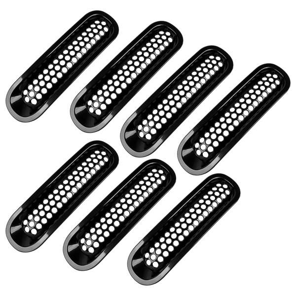 7Pcs Black Front Insert Mesh Cover For 2007 - 2018 Jeep Wrangler JK JKU 3.6L V6