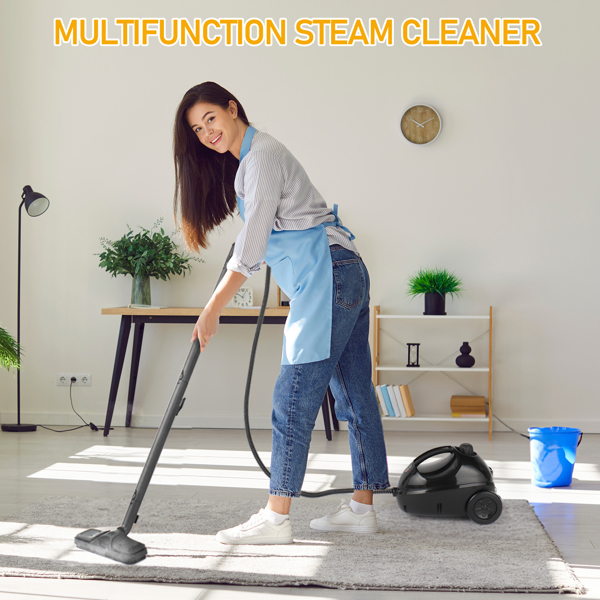 VSC28A Multipurpose Steam Cleaner with 13 Accessories, 1.2L tank Portable Steamer for Floors, Carpet, Windows, Cars and More，ETL Certificated 1500W