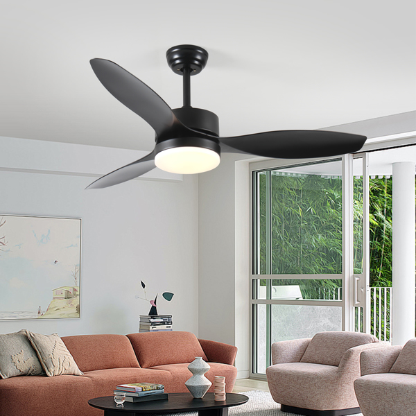 52 inch Indoor/Outdoor Ceiling Fan with LED  Select Light Kit - Black