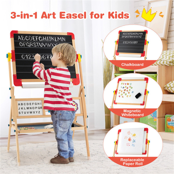 3-in-1 Kids Wooden Art Easel