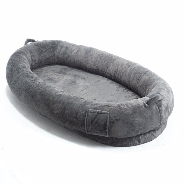 Human Dog Bed for Adult, Giant Extra Large Memory Foam Human Size Pet Bed for People, Fluffy Plush Dog Bed for Human with Storage Pocket  Cover Portable Handle Non-Slip Bottom