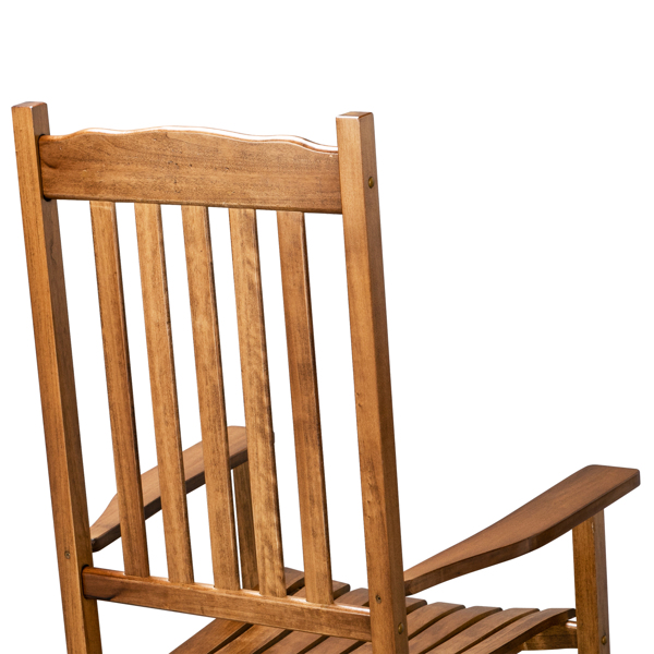 Square Wooden Rocking Chair Wavy Backboard Original Color