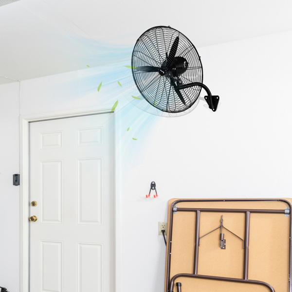 MFJ-EW65 26inch High Velocity Wall Mount Fan Oscillating,Industrial Fan with 4 Speed Ventilation,100% BLDC Copper Motor,9299CFM,,Heavy Duty Metal Fan for Outdoor, Indoor Use  