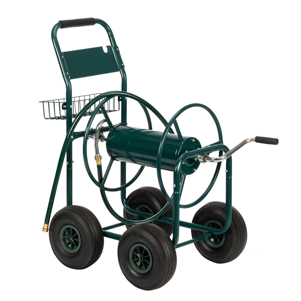 Iron Four-Wheel Pipe Truck Dark Green