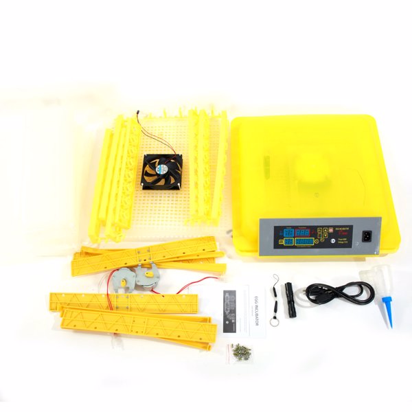 【同款编码：89421360】112-Egg Practical Fully Automatic Poultry Incubator Yellow & Transparent