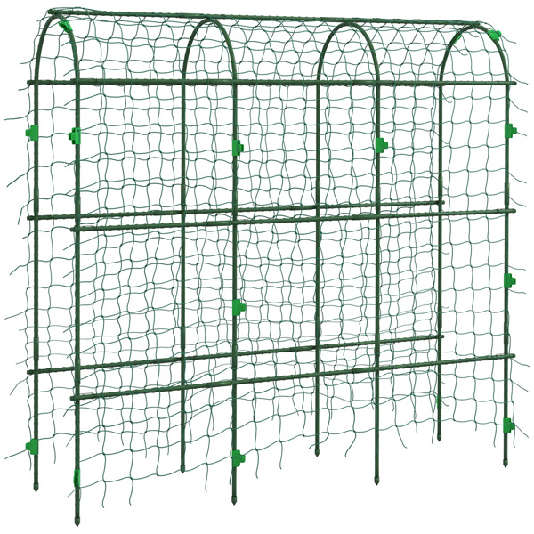 17" x 72" x 72"  Outdoor Metal Garden Trellis with Climbing Net 