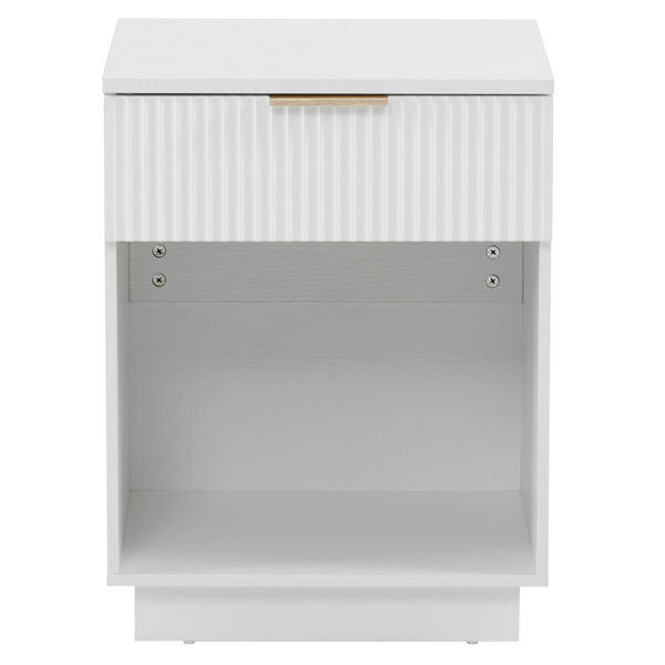 NightStand with One Drawer&Shelf White