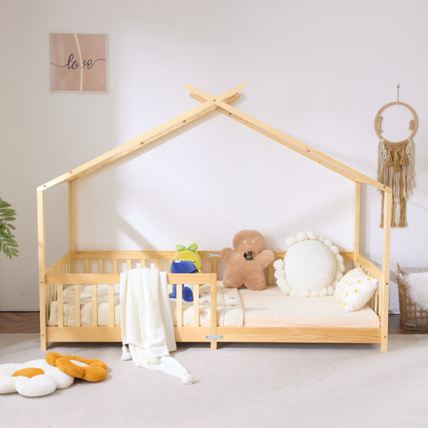 X-Shaped Roof Design White Painted Pine Children's Bed