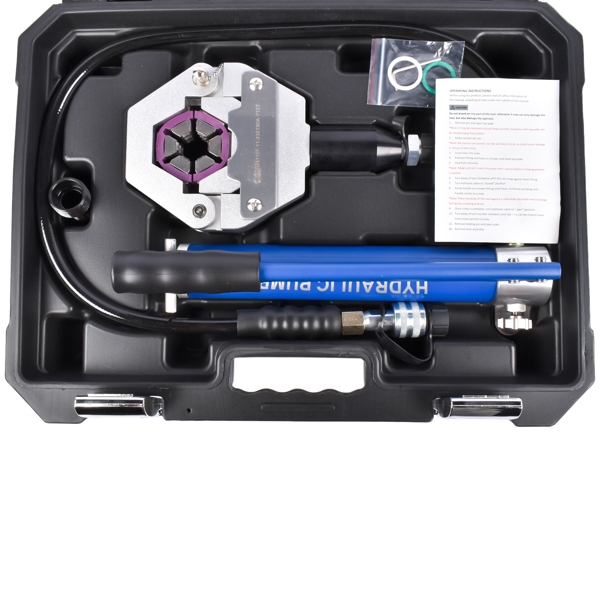 Hydraulic Hose Crimping Tool AC Crimping Tool, Manually Operated AC Hose Crimper with 7 Sets of Dies