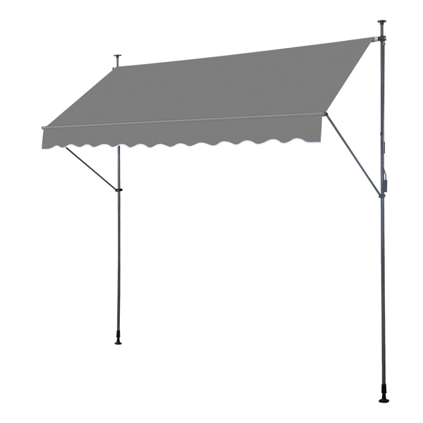 118.1"D x 47.2"W x(78.7 -118.1)"H Retractable Awning Grey