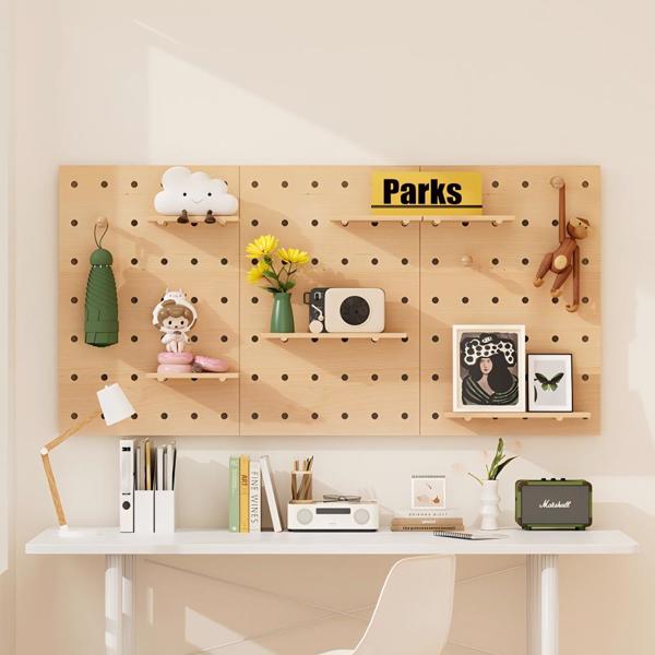 40*60CM solid wood pegboard, not only a storage marvel but also a form of decorative art, it fully showcases the beauty and practicali