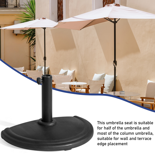  20" Half-circle Parasol Base  PP Black