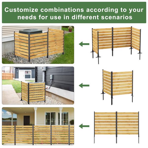 55"x38.5"W (2 Panels) Cedar Wood Privacy Screen, Outdoor Privacy Walls, Privacy Wood Fence for Pool Equipment Enclosure, Trash Can Enclosures, Air Conditioner Fence