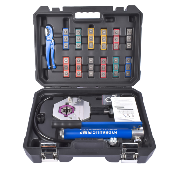 Hydraulic Hose Crimping Tool AC Crimping Tool, Manually Operated AC Hose Crimper with 7 Sets of Dies