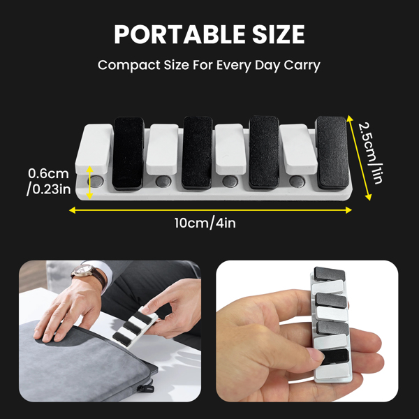 Fidget Clicker, Alloy 4/8 Keys Piano Keys Magnetic Fidget Slider Detachable Metal Fidget Toy Haptic Slider EDC Haptic Fidget Clicker Adults Fidget Toys(White)
