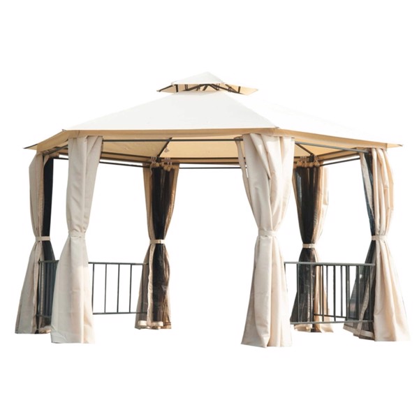 13ft x 13ft Patio Gazebo-Beige-AS ( Amazon Shipping)（Prohibited by WalMart）