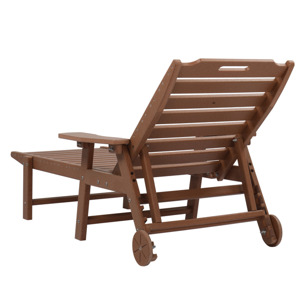 195*75.5*33cm HDPE Backrest Adjustable Lying Bed Teak Color