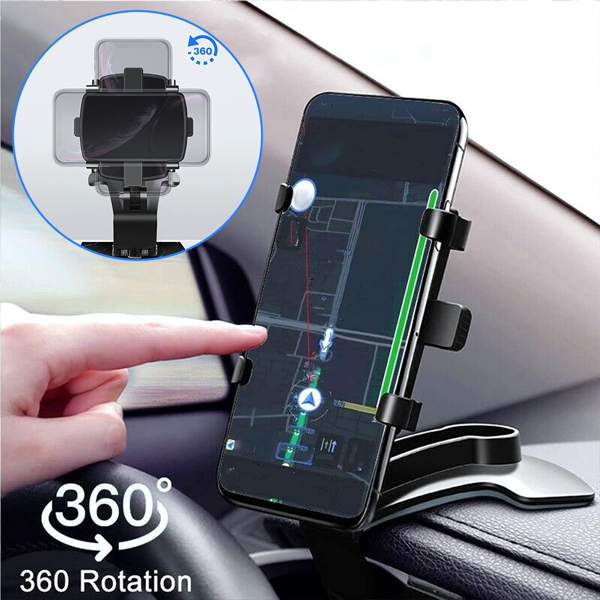 360° Rotatable Car Phone Mount for Dashboard & Rearview Mirror – Universal Fit, Horizontal & Vertical View, Perfect for Navigation