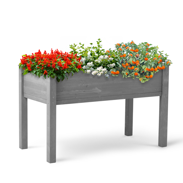 Raised Garden Bed with Legs, Elevated Wooden Planter Box for Outdoor Plants 