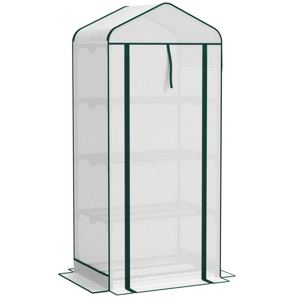   4 Tier Mini Small Greenhouse White 