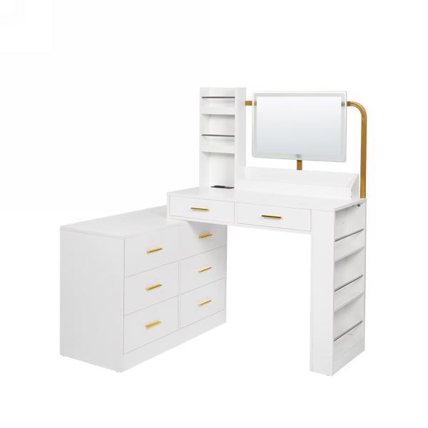 Modern White 8-Drawer Dresser for Bedroom - Ample Storage Wide Chest of Drawers, Sturdy & Safe