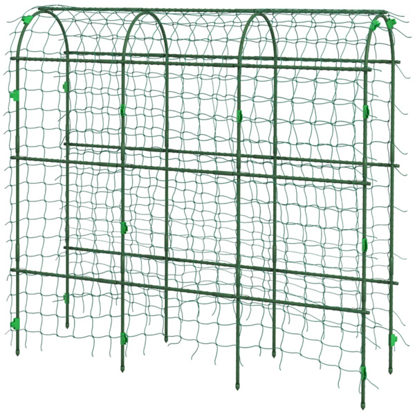 17" x 72" x 72"  Outdoor Metal Garden Trellis with Climbing Net 