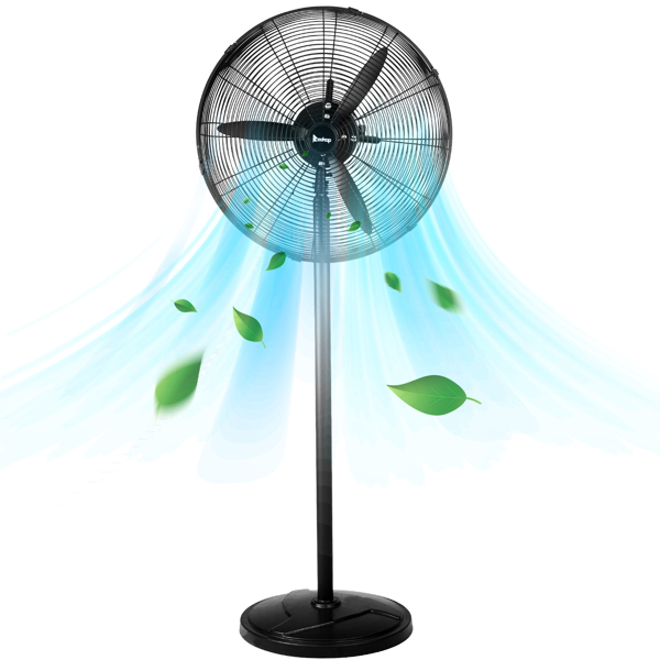 20 Inch Pedestal Floor Fan 5000CFM, Oscillating Standing Fan, Adjustable Rod, 100% BLDC Copper Motor,4 Speeds, Aluminum Blades, Metal Stand Up Fan For Industrial, Commercial, Residential, Shop