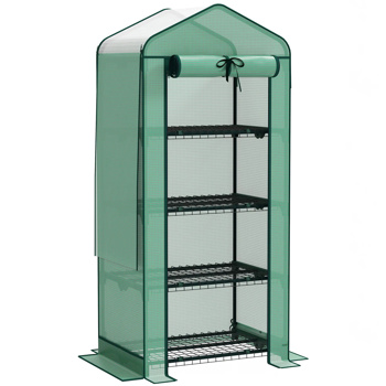   4 Tier Mini Small Greenhouse  Green