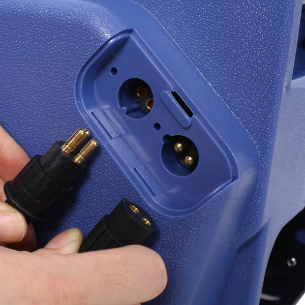 12v Trailer Winch,Reversible Electric Winch, for Boats up to 6000 lbs.Galvanized Wire Rope,with extra pulley hook,power in and power out,with manual function.blue plastic casing