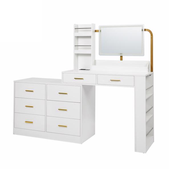 Modern White 8-Drawer Dresser for Bedroom - Ample Storage Wide Chest of Drawers, Sturdy & Safe