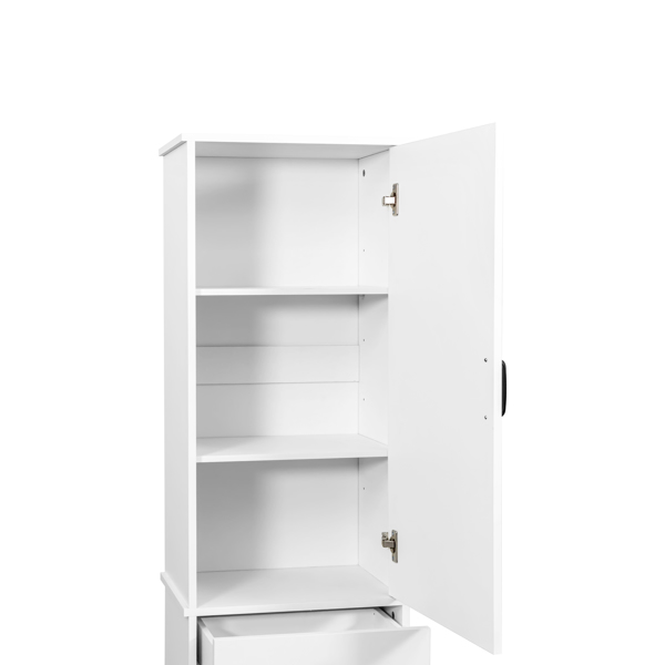 Laundry Cabinet ,with 1 Storage cabinet and 1 Drawer - White