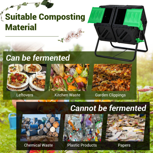 130L Garden Compost Tumbler with Sliding Doors