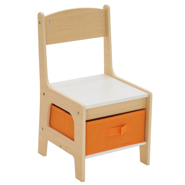 Children's Wooden Table And Chair Set With Two Storage Bags (One Table And Two Chairs)