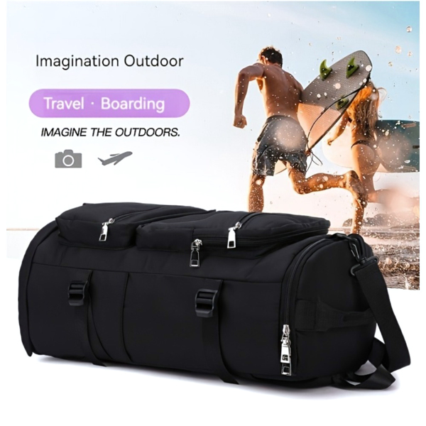 Large Capacity Waterproof Duffel Bag with Dry-Wet Separation, Shoe Compartment, and Adjustable Shoulder Strap for Travel, Sports, and Fitness