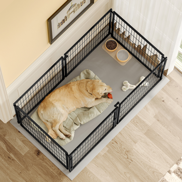 Large Dog Cage 63.7" Dog Kennel for Medium Dogs Puppy Dog Playpen with Top, Pet Cage, Indoor, Black.63.7"L x 34.2"W x 31.7"H.