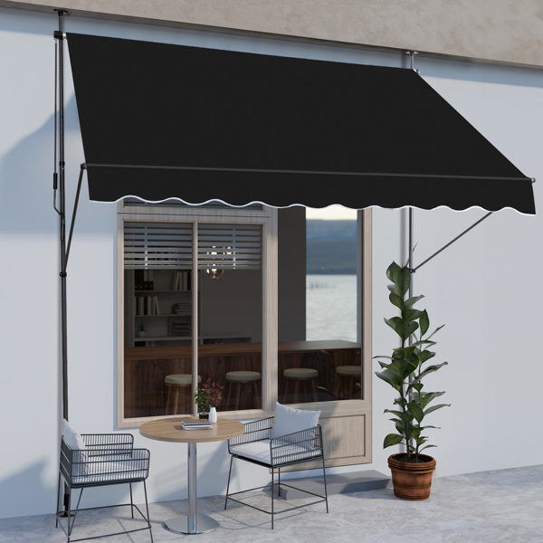 78.7"D x 59.1"W x(78.7 -118.1)"H Retractable Awning Black