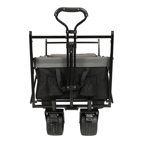 480Lbs Collapsible Wagon with Canopy,Wagon Stroller with 7" All-Terrain Wheels, Lightweight Foldable Wagon, Large Capacity for Camping, Shopping, Sports, and Garden Use,black with mosquito net