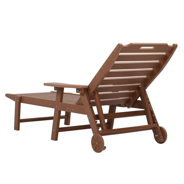 195*75.5*33cm HDPE Backrest Adjustable Lying Bed Teak Color