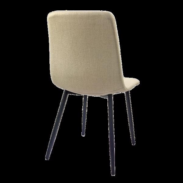 47英寸现代简约中密度纤维板餐桌，胡桃木色金属腿和米色餐椅，适用于4人，小型桌面，电脑桌，办公桌，厨房餐桌，适用于家庭和厨房-7