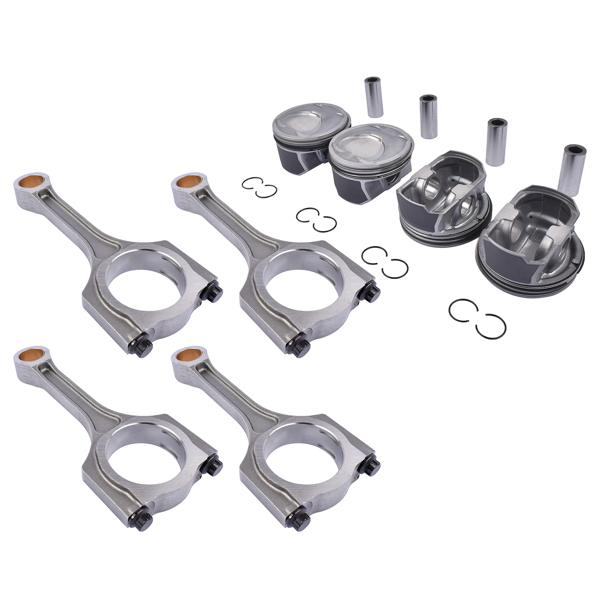 Set of 4 Engine Piston and Connecting Rod Kit for Hyundai Sonata Kia Sorento Optima 2.4L L4 2011-2013 23510-2G540 23410-2G511