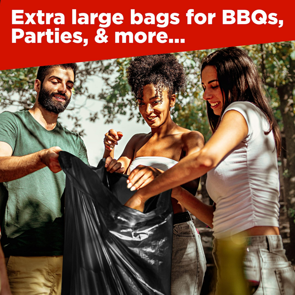 Plastics 30 Gallon Trash Bags (100PCS) 31" x 35" - Large Heavy Duty Can Liners - Plastic Black Garbage Bags for Lawn, Leaf, Contractor, Yard, Outdoor use