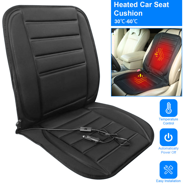 Heated Car Seat Cushion 12V Auto Seat Cover Warmer with Adjustable Temperature Controller for Cars Trucks Vans SUV