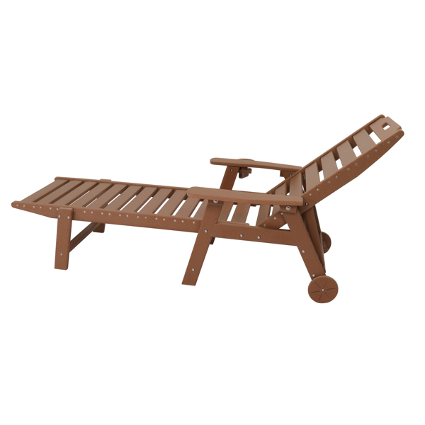 195*75.5*33cm HDPE Backrest Adjustable Lying Bed Teak Color