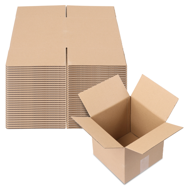 50pcs 8 "x 8" x 8 "(20.3x20.3x20.3cm) thick 3mm corrugated cardboard box in kraft paper color