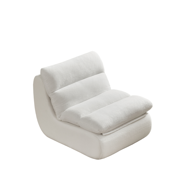 Modern Compressed Lounge Chair with Ottoman, Cozy Corduroy Recliner for Small Spaces, Living Room, or Bedroom