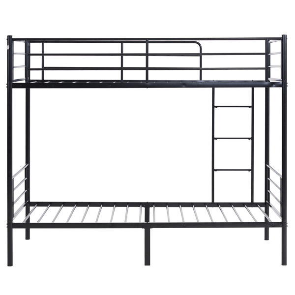 【same code：67430277】Iron Bed Bunk Bed with Ladder for Kids Twin Size Black